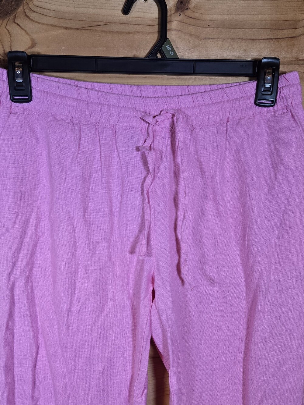 Love Tree Linen Blend Pants Women's Large Wide Leg Pink Pull On Drawstring Waist